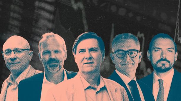 Passive investeringer brager frem, men der er uenighed om, hvilke konsekvenser det kan få for aktiemarkedet. Fra venstre: Johnny Madsen, partner og investeringschef i Formue- og investeringspleje, Lars Qvigstad Sørensen, chef for index- og quant strategies hos Storebrand, Campbell Harvey, professor i finansiering ved Duke University, Ralf Magnussen, direktør for Nykredit Asset Management, og Thomas Otbo, investeringsdirektør i Danske Bank.