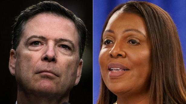 Tidligere FBI-direktør James Comey og New Yorks justitsminister, Letitia James, bliver begge set som en torn i øjet på præsident Donald Trump. Comey stod i 2017 i spidsen for en undersøgelse af præsidentvalget i 2016, og James har ført en sag mod Trump og Trump Organization om værdimanipulation.