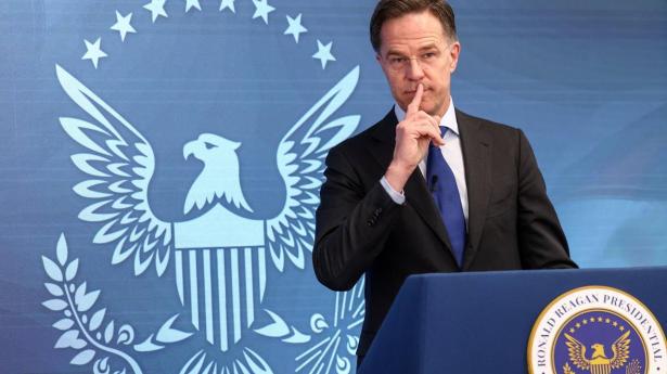Natos generalsekretær, Mark Rutte, holdt torsdag en tale i Ronald Reagan-instituttet i Washington D.C