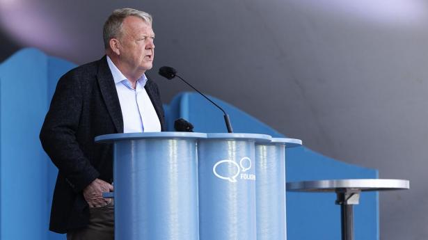 Udenrigsminister Lars Løkke Rasmussen (M) har fredag holdt partiledertale under Folkemødet på Bornholm. 