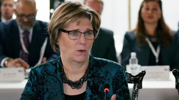 USA's chargé d'affaires i Venezuela Laura Dogu er lørdag landet i Caracas. Billedet er taget i 2023, hvor hun var ambassadør i Honduras.