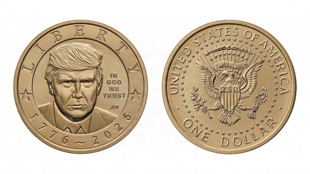 USA laver dollarmønt med Trump-portræt