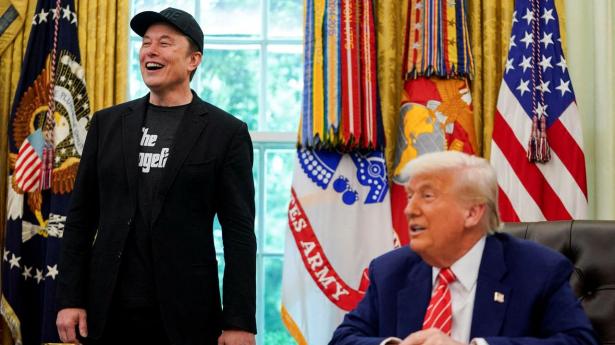 Elon Musk og Donald Trump i Det Hvide Hus tilbage i maj. 