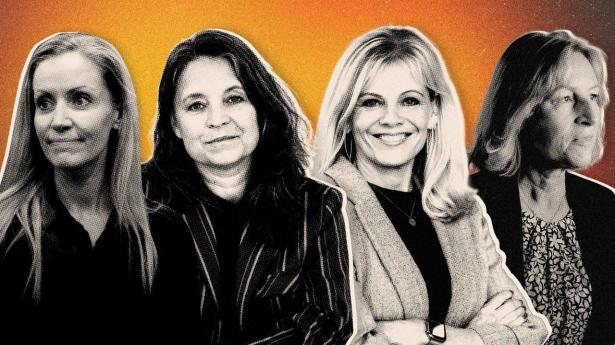 Flere og flere stemmer mener, at kvindelige medarbejderes overgangsalder er et emne, ledelsen bør involvere sig i. Fra venstre: Dorte Bilsgaard, kommerciel direktør i Danica, Stine Mathieu, konsulent i Hormoner på arbejde, Christina Molt Wengel, læge bag Menomedic, og Dorrit Brandt, formand for Finansforbundet.