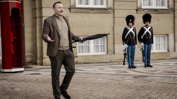 Formand for Borgernes Parti Lars Boje Mathiesen i forbindelse med kongerunden på Amalienborg d. 25. marts 2026, hvor han mod sædvane ikke pegede på en kongelig undersøger.