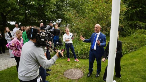 Novos topchef Mike Doustdar havde tirsdag eftermiddag samlet selskabets ansatte til et møde om en kursændring i selskabets måde at drive forretning på. Foto: Mads Claus Rasmussen