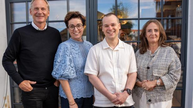 De tre nye bestyrelsesmedlemmer sammen med Gladtekniks stifter og hovedaktionær Mathias Nielsen. Fra venstre. Bo Rygaard, Helle Bay, Mathias Nielsen og Anja Monrad.