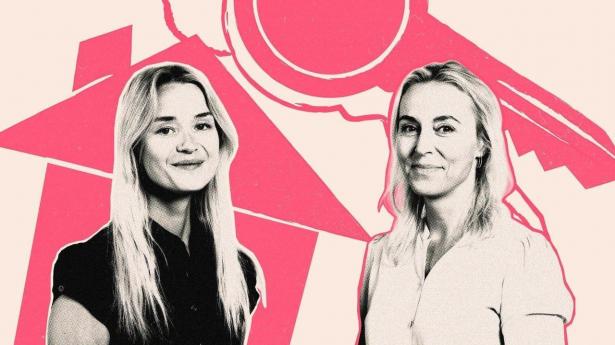 Værterne Katrine Søndermark (t.v.) og Mira Lie Nielsen (t.h.) taler om de forskellige vilkår på prioritetslån og realkreditlån i den nyeste episode af Børsens podcast “Boligejerne”.