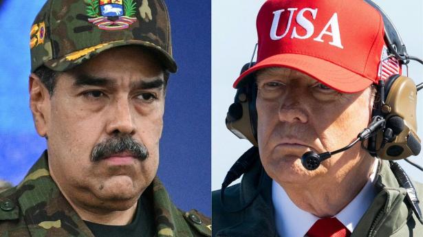 Venezuelas præsident, Nicolás Maduro (t.v.) og USA's præsident, Donald Trump (t.h.).
