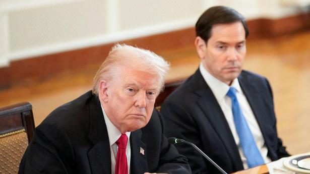 Den amerikanske præsident Donald Trump og udenrigsminister Marco Rubio. 