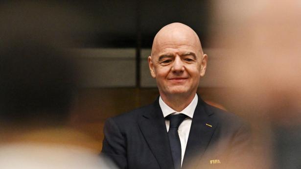 Fifa-præsident Gianni Infantino under semifinalen mellem Spanien og Frankrig ved det seneste VM.