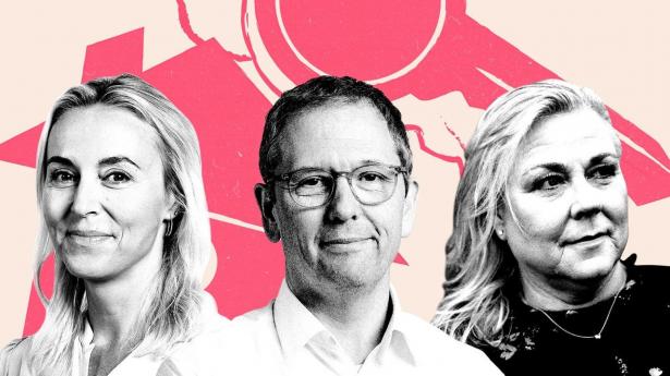Ejendomsmægler Lone Bøegh Henriksen (t.h.) oplever, at konkurrenceforholdet mellem ejendomsmæglere har ændret sig, fortæller hun over for værtsparret Steen Bocian (i midten) og Mira Lie Nielsen (t.v.), henholdsvis cheføkonom og boligøkonom på Børsen.