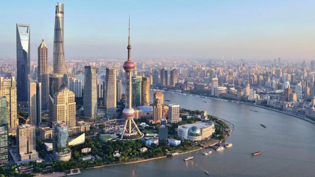 Shanghai urban skyline and the bund, China.