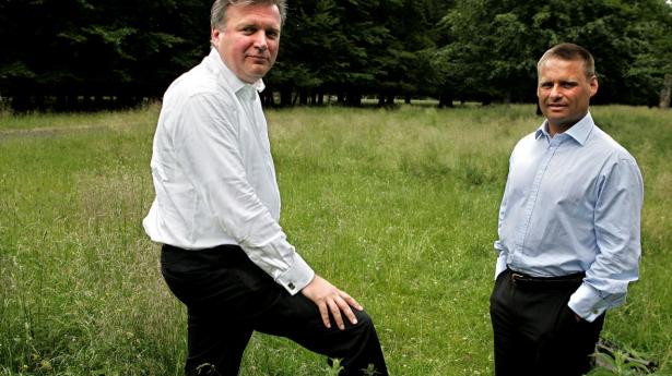 Lars Seier Christensen (tv) og Kim Fournais (th) i 2005, da de begge to var aktive i Saxo Bank. Arkivfoto: Bjarke Ørsted/Ritzau Scanpix