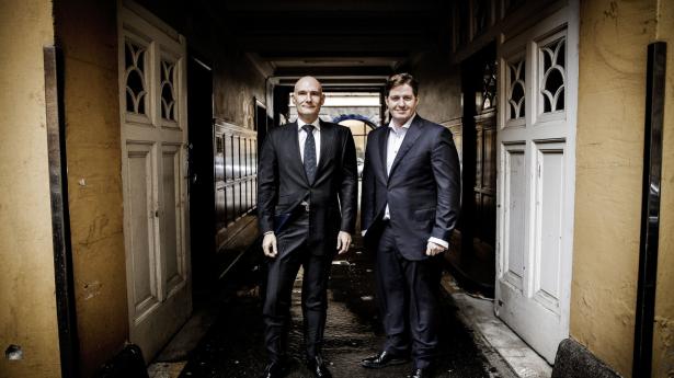 Michael Buchholz og Jan Leth Christensen - to af de tre stiftere af orsikringsagenturet,  GNFF. Arkivfoto: Jeppe Bjørn Vejlø/Ritzau Scanpix