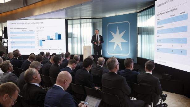 Mange børsnoterede selskaber, her A.P. Møller-Mærsk, afholder møder for investorer og analytikere. Men der er også en særlig type møder, som er i lidt af en gråzone. PR-foto: Marie Hald