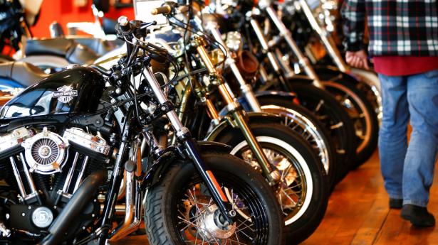 Motorcykler fra Harley-Davidson slipper efter en aftale mellem EU og USA for en særlig straftold. Arkivfoto: Henry Nicholls/Reuters