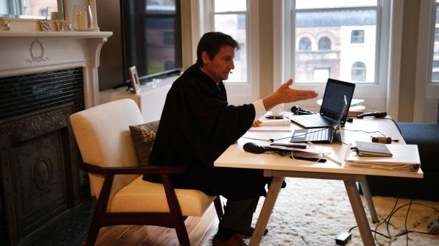At arbejde fra hjemmekontoret giver en fleksibel arbejdstilrettelæggelse og tidsmæssige besparelser og er derfor kommet for at blive. Foto: Spencer Platt/AFP/Ritzau Scanpix