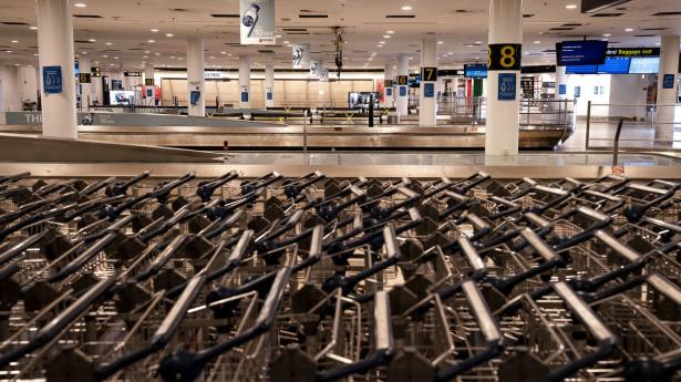 Tomt bagageområde i lufthavnen. Foto: Liselotte Sabroe/Ritzau Scanpix