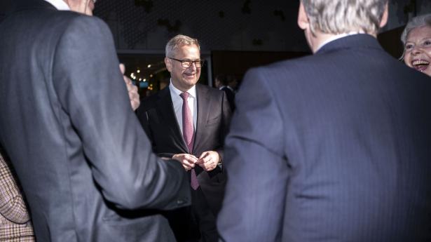 Adm. direktør i A.P Møller Mærsk, Søren Skou, og Mærsk arvingen Ane Uggla (ude til højre i billedet) til Mærsk ordinære generalforsamling 2019 i Bella Centret i København. Arkivfoto: Marie Bentzon