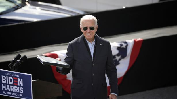 Præsidentkandidat Joe Biden i North Carolina ved et af sine seneste valgmøder 18. oktober. Arkivfoto: Tom Brenner/Reuters/Ritzau Scanpix
