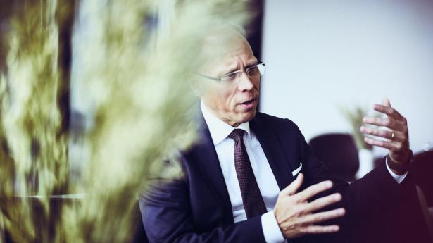 Nordeas adm. direktør, Frank Vang-Jensen, har præsenteret storbankens hidtil bedste regnskab. Og selv om kunderne stadig er sunde, ser han med bekymring på fremtiden. Arkivfoto: Thomas Nielsen