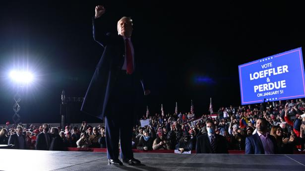 Donald Trump er i Georgia for at hjælpe de republikanske kandidater ved valget til Senatet. Foto: Mandel Ngan/AFP/Ritzau Scanpix