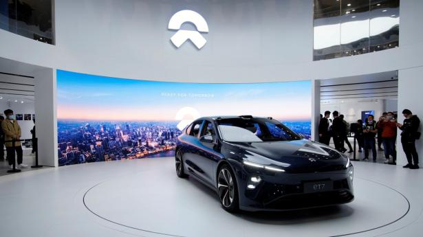 Det har været højt at flyve, dybt at falde for elbilproducenten Nio, som har set aktiekursen dykke mere end 80 pct., efter aktien steg mere end 1500 pct. fra 2020 og frem til begyndelsen af 2021. Arkivfoto: Aly Song/Reuters/Ritzau Scanpix