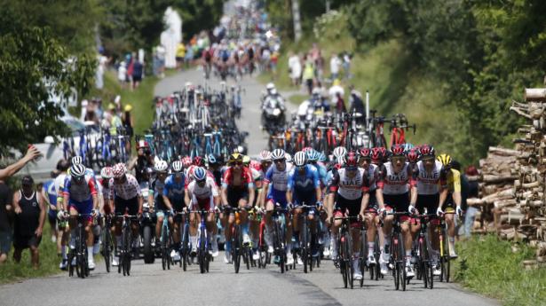Det samlede felt af cykelryttere på landevejene under dette års Tour de France. Til næste år ankommer det verdenskendte cykelløb til Danmark. Arkivfoto: Benoit Tessier/Reuters/Ritzau Scanpix