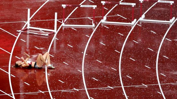 Sara Slott Petersen styrtede i 400 meter hækkeløb ved OL. Foto: Fabrizio Bensch/Reuters/Ritzau Scanpix