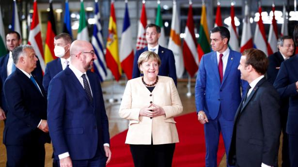 Tysklands kansler Angela Merkel deltager i sit topmøde nr. 107. EU-regeringslederne har rigeligt med opgaver, der venter. Foto: Johanna Geron/Reuters/Ritzau Scanpix