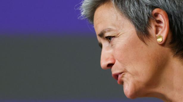 Margrethe Vestager fremlagde sin opdaterede konkurrencepolitik i Bruxelles torsdag. Foto: Yves Herman/Reuters/Ritzau Scanpix