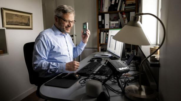 Danske Banks cheføkonom, Las Olsen, mener, at dansk økonomi er på vej ind i en krise. Andre banker er mere tilbageholdende med den formulering. Foto: Simon Fals