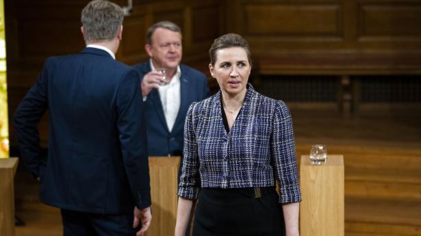 Lars Løkke Rasmussen og Mette Frederiksen i partilederdebat om krig i Europa på TV2. Arkivfoto: Martin Sylvest/Ritzau Scanpix