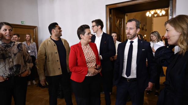 Partilederne mødtes til tv-debat om forsvarsforbeholdet i søndags på Christiansborg. Foto: Philip Davali/Ritzau Scanpix