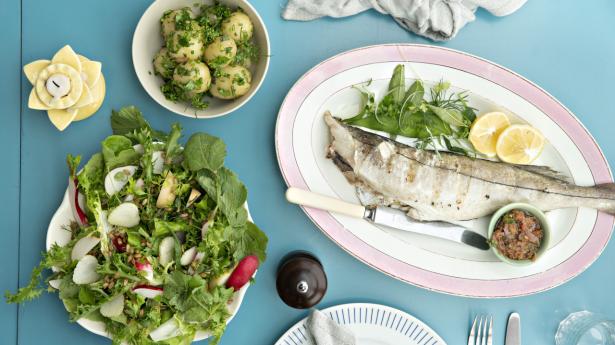 Maden er baseret på lige dele fisk og grønt, gastronomien er enkel men kvalitet og smag i top. Foto: Cathrine Ertmann