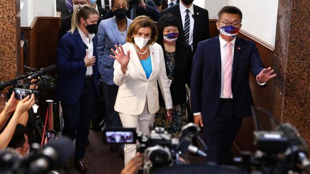 U.S. House of Representatives Speaker Nancy Pelosi walks as she leaves the parliament in Taipei, Taiwan August 3, 2022. REUTERS/Ann Wang