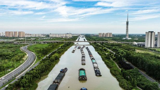 Varetransport på Grand Canal i Huaian i den østlige provins Jiangsu. Foto: AFP/Ritzau Scanpix