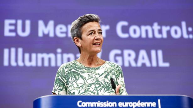 Konkurrencemyndighederne i EU har siden juli 2021 undersøgt fusionen mellem selskaberne Illumina og Grail. Den er onsdag blevet afvist, oplyser konkurrencekommissær Margrethe Vestager. Foto: Kenzo Tribouillard/AFP/Ritzau Scanpix