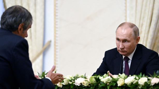 Præsident Vladimir Putin i møde med chefen for Det Internationale Atomenergiagentur (IAEA), Rafael Grossi. Foto: Sputnik/Reuters/Ritzau Scanpix