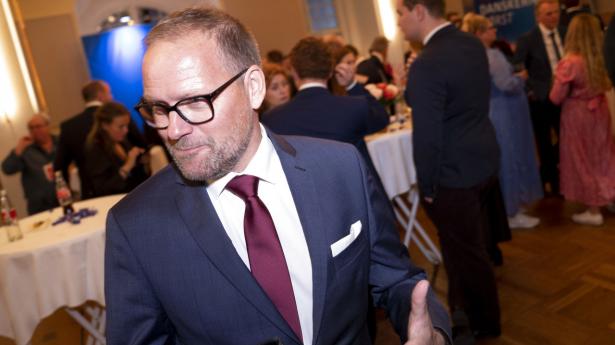 Dansk Folkepartis René Christensen under valgaftenen hos Dansk Folkeparti på Christiansborg. Foto: Liselotte Sabroe/Ritzau Scanpix
