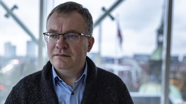 Ruslan Illitjov, leder af Ukraines største arbejdsgiverorganisation, appellerer om eksportordrer. Foto: Simon Fals