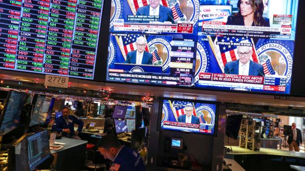 Investorernes øjnes var onsdag rettet mod Fed-chef Jerome Powell. Foto: Andrew Kelly/Reuters/Ritzau Scanpix