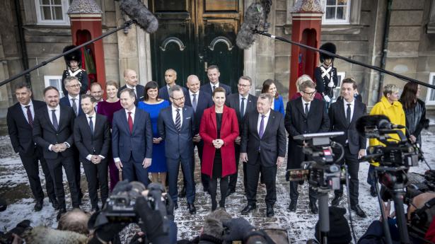 Den nye SVM-regering blev præsenteret på Amalienborg Slotsplads 15. december. Arkivfoto: Mads Claus Rasmussen/Ritzau Scanpix