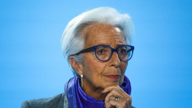 Chefen for Den Europæiske Centralbank (ECB), Christine Lagarde, præsenterede torsdag en ny prognose. Foto: Wolfgang Rattay/Reuters/Ritzau Scanpix