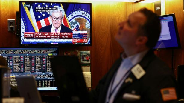 Investorernes øjne har onsdag aften været rettet mod centralbankchef Jerome Powell. Foto: Andrew Kelly/Reuters/Ritzau Scanpix