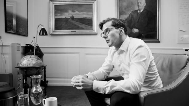 “Statsministeren taler om en frisættelse af den offentlige sektor. Det tror jeg ikke er helt nok,” siger Alex Vanopslagh Foto: Brage Borup