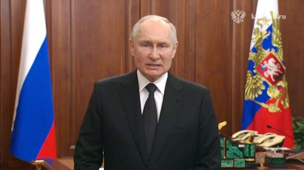 Den russiske præsident Vladimir Putin har lørdag morgen talt til den russiske nation. Foto: Kremlin.ru/Reuters/Ritzau Scanpix