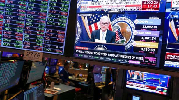 Den næste rentemøde i USA afholdes i slutningen af juli. Fredagens jobrapport er et vigtigt input til, hvad centralbankchefen Jerome Powell beslutter. Arkivfoto: Andrew Kelly/Reuters/Ritzau Scanpix