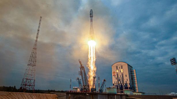Raketten Sojuz 2 sendes mod rummet med månefartøjet Luna-25 den 11. august fra rumhavnen Kosmodrom Øst i det østlige Rusland.